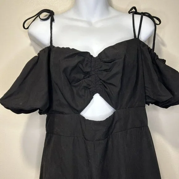 ASTR the label Women’s Aleda Dress Retail $80.52 Midi Ruffle Cut Out Large - Picture 3 of 12